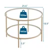 25.6" Round Coffee Table, Transparent Glass Coffee Tables for Living Room, 2-Tier Coffee Table with Storage, Modern Center Table 6