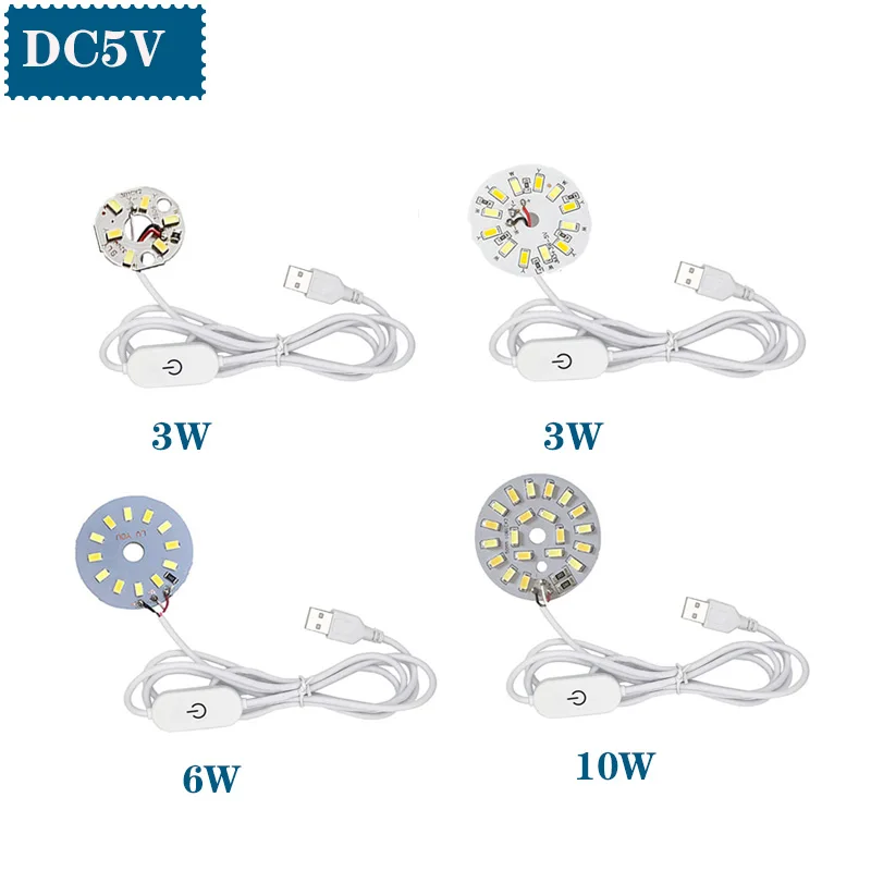 LED Light 1.5m Line Length DC5V USB 3 Colors 3W 6W10W Desk Book Lamp Touch Switch Dimmable Bedroom Reading USB Night Light