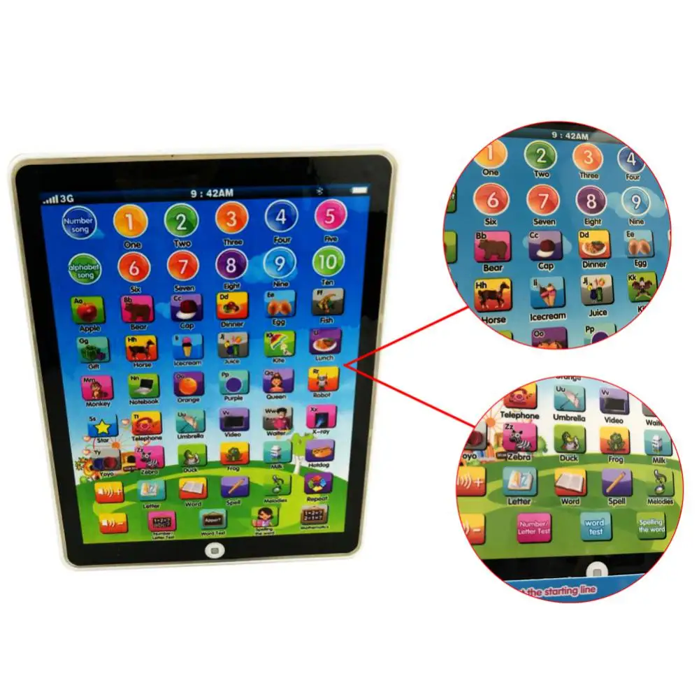 Learning Toys Kids Tablet Children Tablet Funny Birthday Gift For Children Educational Toy Tablet Toy Durable Learning Toys Kids Learning Pad Plastic