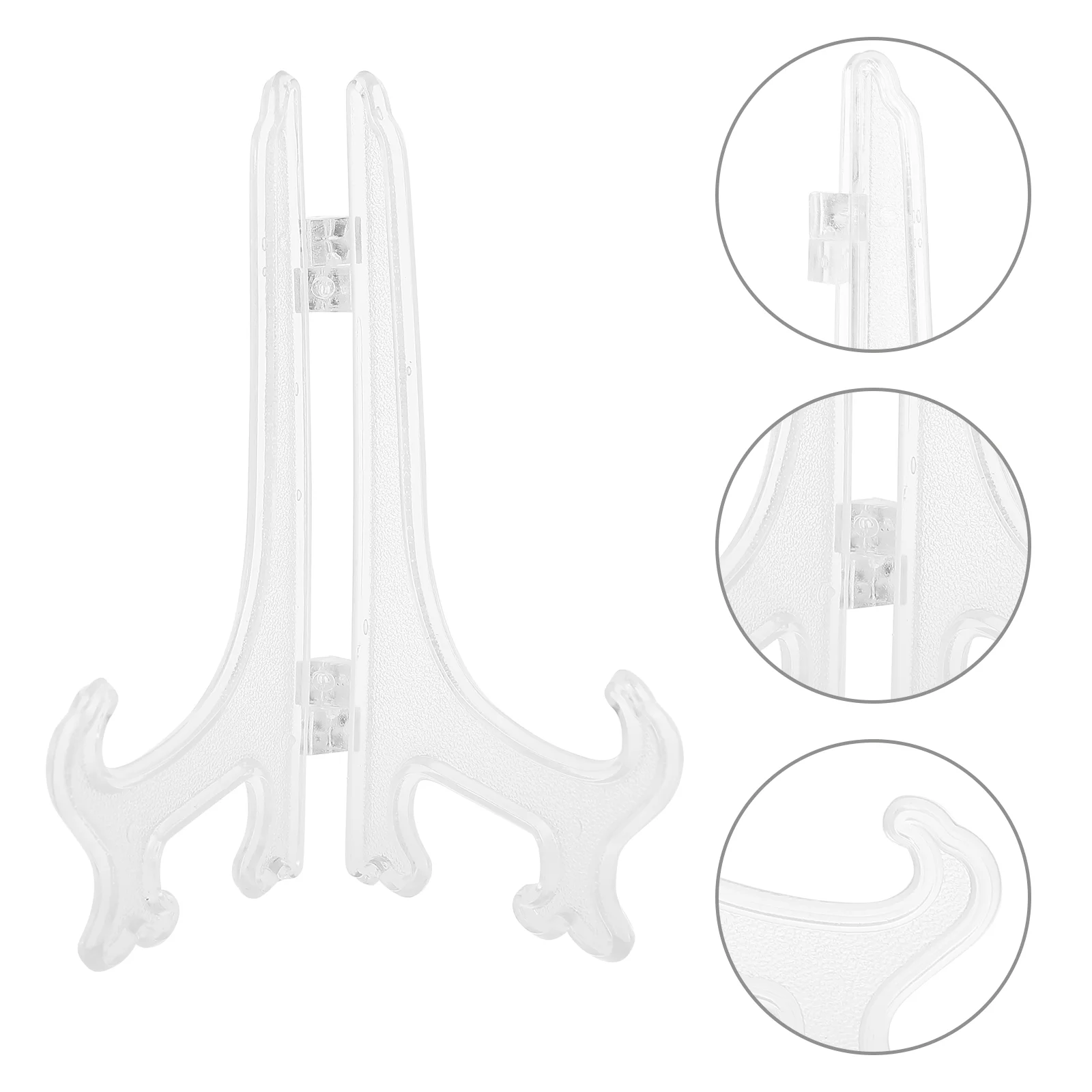 12 Pcs Transparent Hanging Rack Tea Cake Plastic Display Stand Acrylic Fold Easels Plate Holders Dish 6