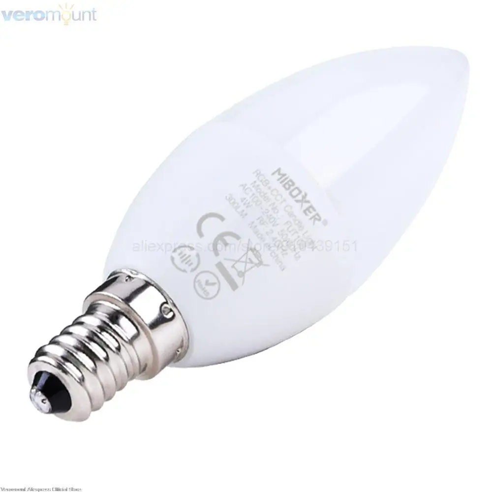 Miboxer FUT108 AC100-240V E14 Smart 2.4GHz TUYA 4W RGBCCT Color Temperature/Brightness Adjustable APP Voice Control Candle Light