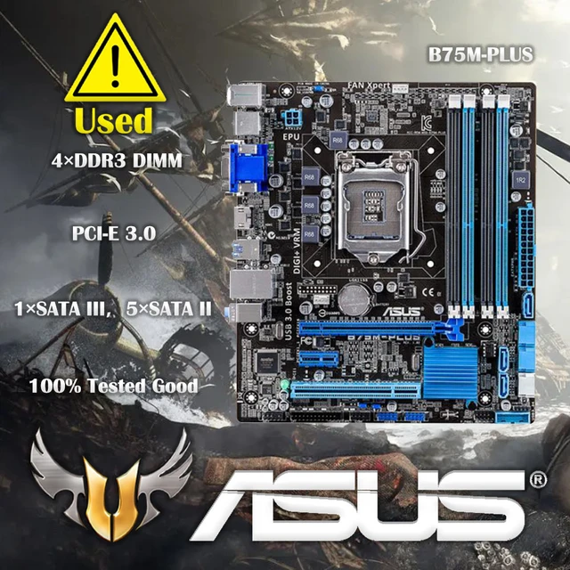 Bali B75M-PLUS Desktop Carte mère Intel B75 Socket LGA 1155 i3 i5 i7 DDR3  32G SATA3 USB3.0 Démontage d'origine - AliExpress