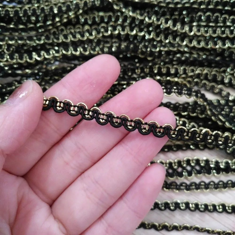 Elegant Gold & Silver Shiny Edge S-Shape Lace Trim - 23M x 5mm