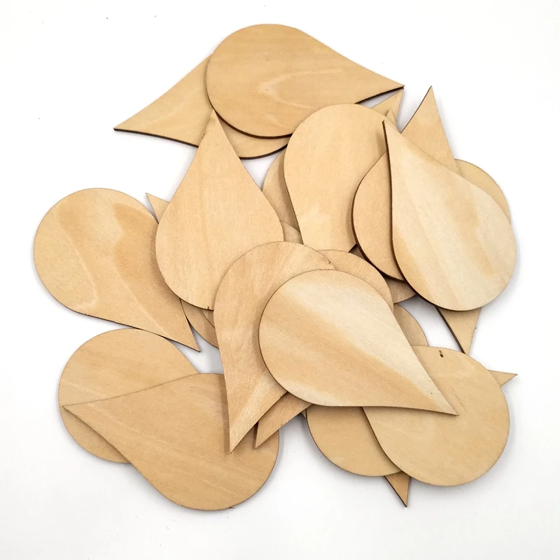 15-100mm Wooden Shape Cutouts Wood Water Drop Shape Discs Slices Wood  Pieces Embellishment DIY Crafts Ornament Home Decorations - AliExpress