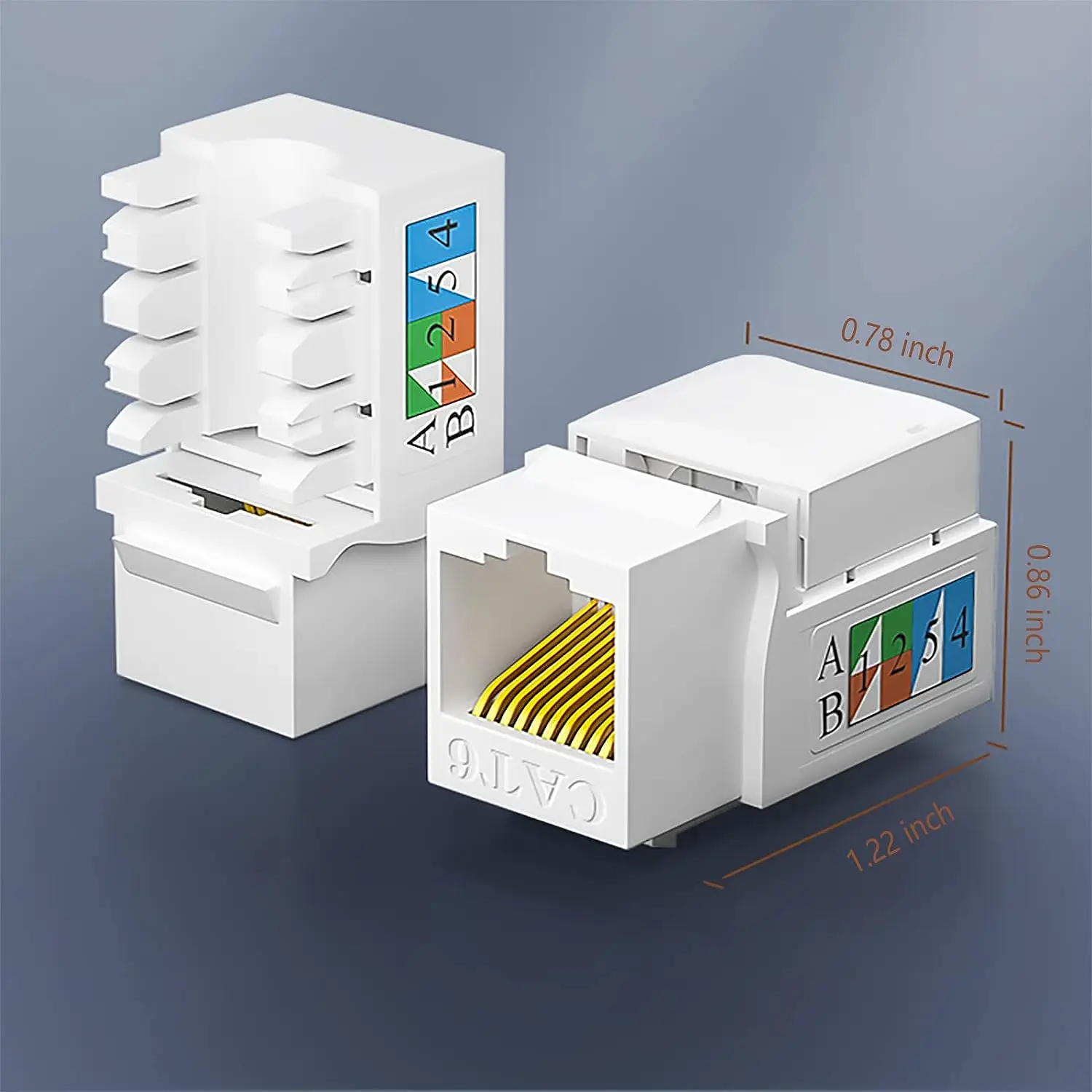 Keystone Jack Acoplador de Rede Ethernet Wall Jack 10 Pack Cat5e Cat6 Zoerax-rj45 - Imagem 3