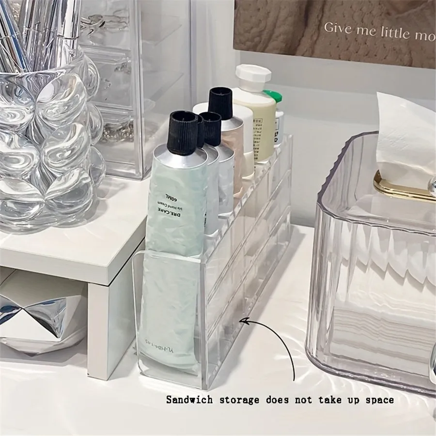 7 One Multifunctional Cash Cosmetic Rack Transparent, Dressing Table Cosmetic Sortion Box, Toothpaste Storage Rack