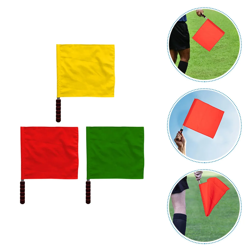 

Yardwe Commander Flag Hand Flags Traffic Safety Flags Red Stick Flags Football Track Field Red Yellow Green Referee