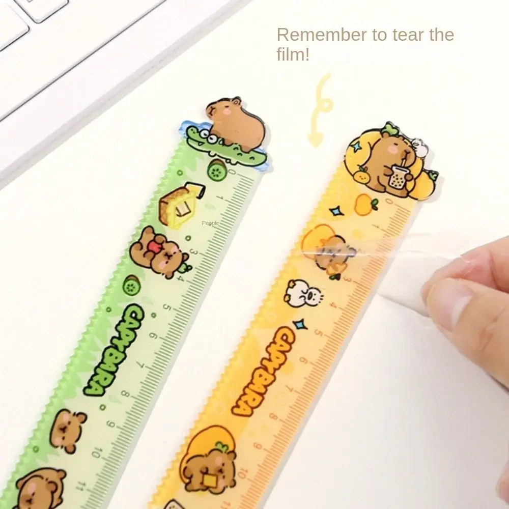 15cm Capybara Ruler School Office Supplies Wavy Lines Drawing Tools Acrylic Cute Cartoon Straight Ruler Standard Measuring Tool stainless steel ruler triangle ruler ruler set drawing ruler straight ruler folding ruler metal ruler plastic ruler quilting ruler rotatable ruler