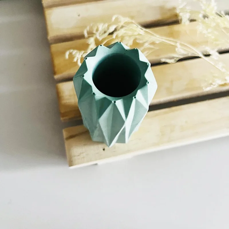 Silicone Mold Diamond Vase Geometric Flower Vase Concrete Casting Mold Cement Flower Pot Mould Epoxy Resin Art Molds
