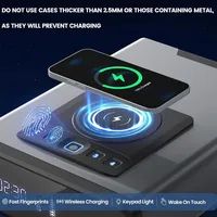 24/7 Display Clock Safe with 2-in-1 Watch & Phone Wireless Charging,Pistol Safe with Backlit Keypad, Handgun Safe with LED Light 2