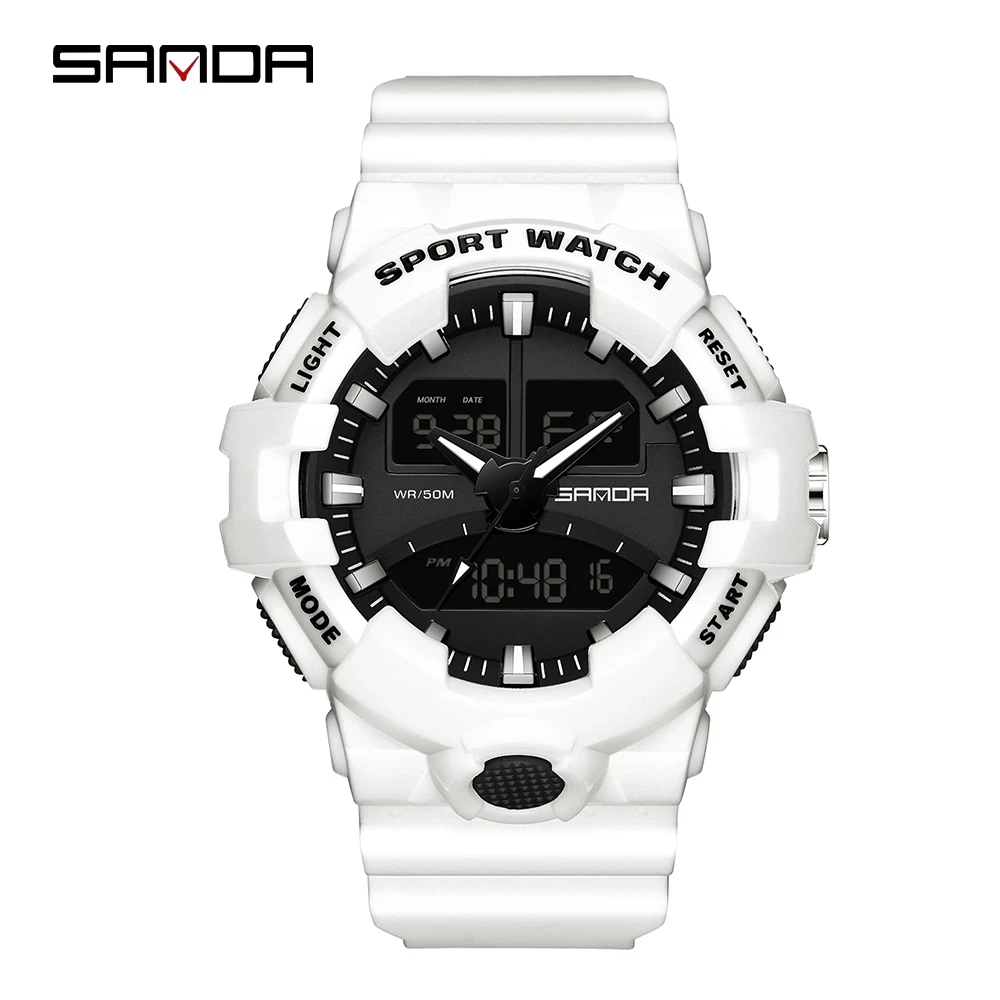 SANDA Sports Men's Watches Top Brand Luxury Military Quartz Watch Men Waterproof S Shock Wristwatches relogio masculino 3130