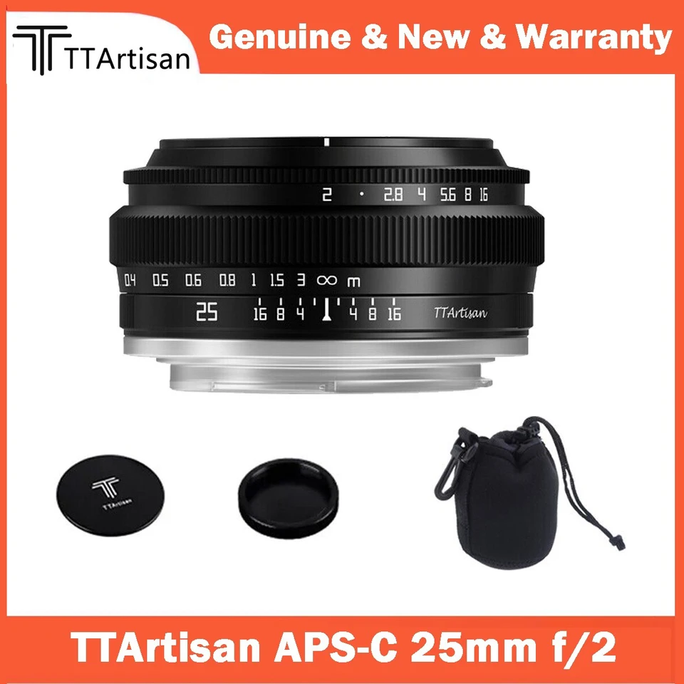 TTArtisan 25mm F2 Wide-Angle APS-C Camera Lens Large Aperture