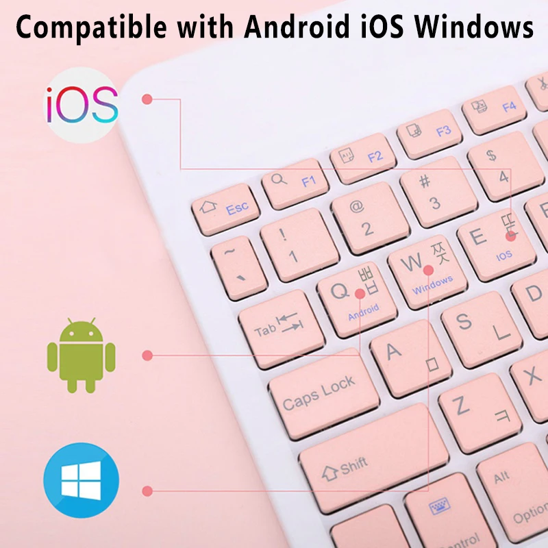 Wireless Keyboard Mouse Tablet Keyboard Ipad Keyboard Korean Keyboard Mouse For IOS Android Windows Tablet