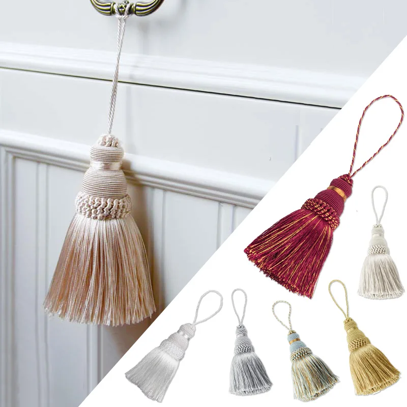 1Pc Home Decor Hanging Rope Silk Tassel Fringe  Tassel Trim Garment Decoration Key Tassels for DIY Embellish Curtain Accessories