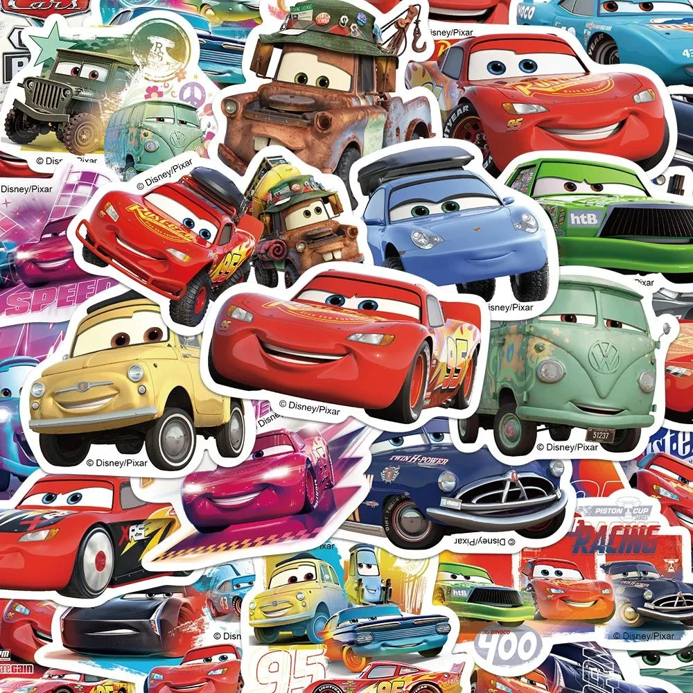 10/30/50 Pz Disney Cartoon Cars Stickers Mcqueen Sally Anime Sticker Per Bambini Giocattolo Fai Da Te Auto Moto Valigia Telefono Decalcomanie Decor