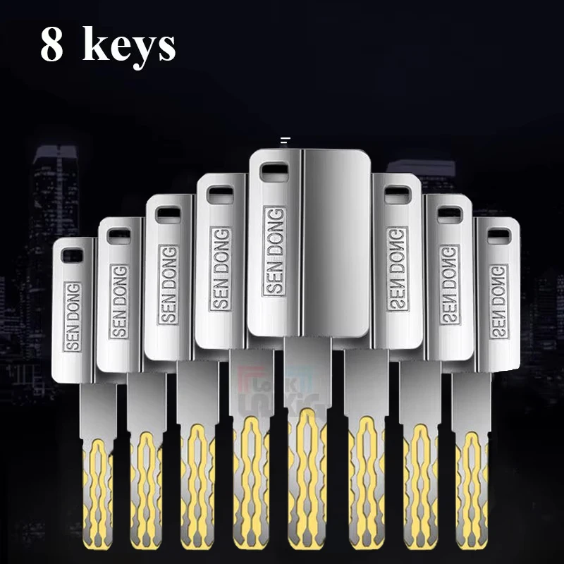 Door Lock Cylinder Gear door lock 10 11 13 Tooth Lock Core Outdoor Door Anti-theft Lock Cylinder 8 Keys