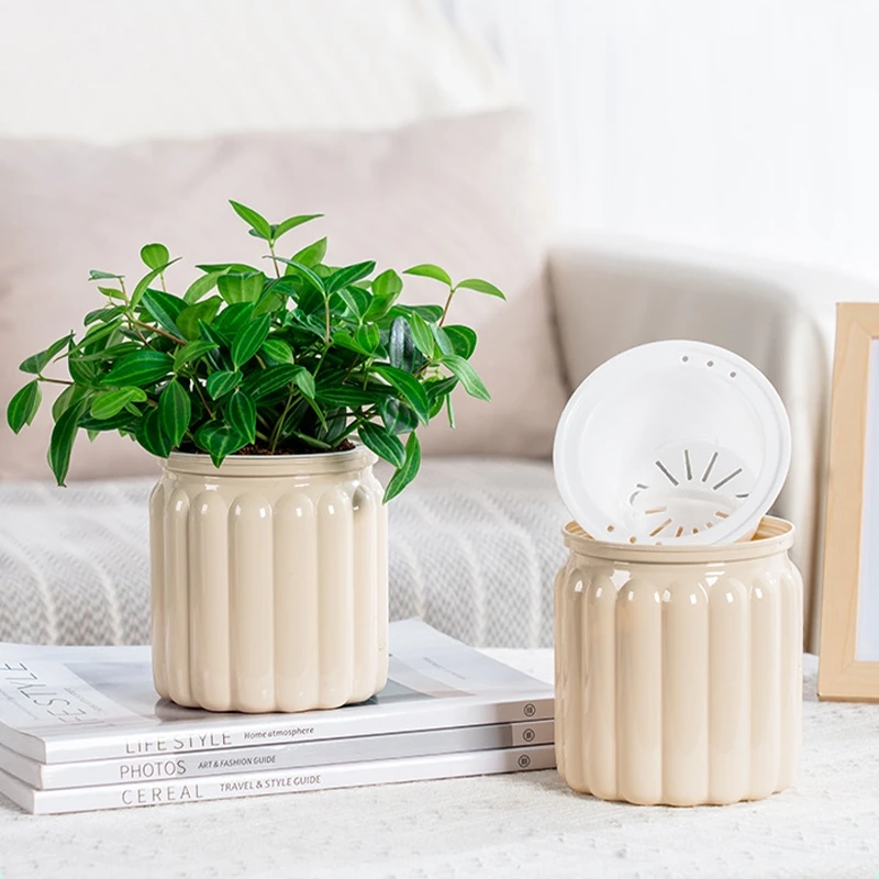 Hydroponic Plants Pot flower pot hydroponic flower pot plant pot Self Watering Indoor Mini Succulent Planter Tabletop Vase for Home Office Bonsai Decor