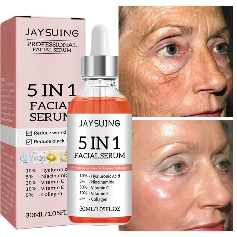 

Hyaluronic Acid Wrinkle Remover Serum Niacinamide Whitening Moisturizing Fade Dark Spot Shrink Pores 5 In 1 Facial Care Serum