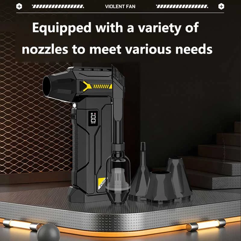 580000 RPM Powerful Turbo Blower Cordless Vacuum Cleaner Electric Snow Blower 380g Blowing Force LED lighting Car cleaning 6