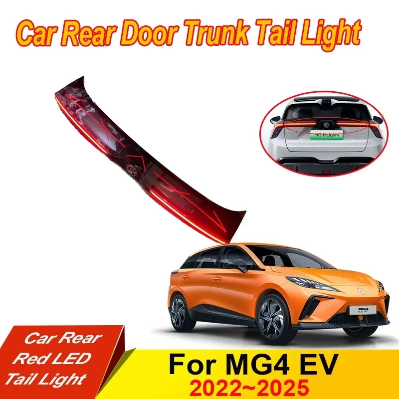 Car Rear Door Trunk Red LED Tail Light For MG4 EV 2022 2023 2024 2025 Instruction Signal Lamp Red Light DRL Lamp Car Accessories