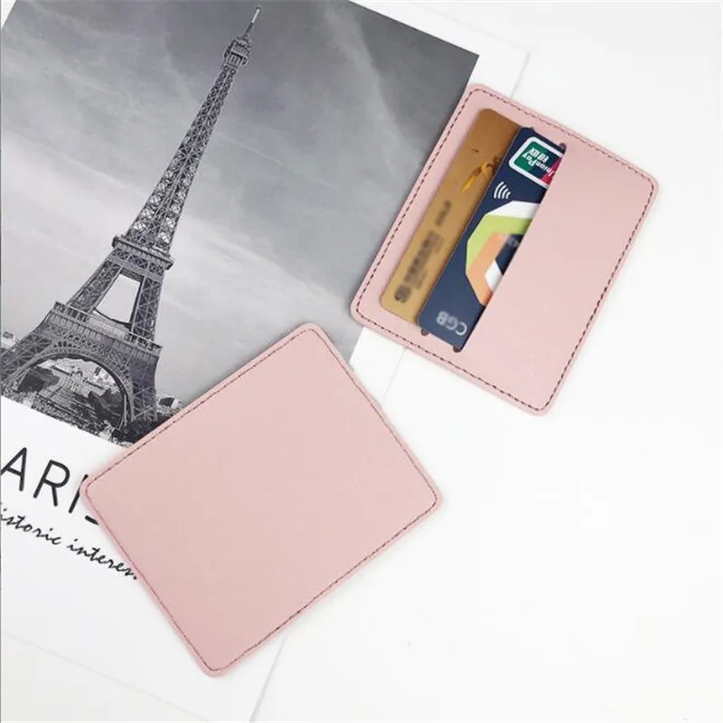 2 Slot Slim PU Leather Credit Card Holder Wallet for Women Men