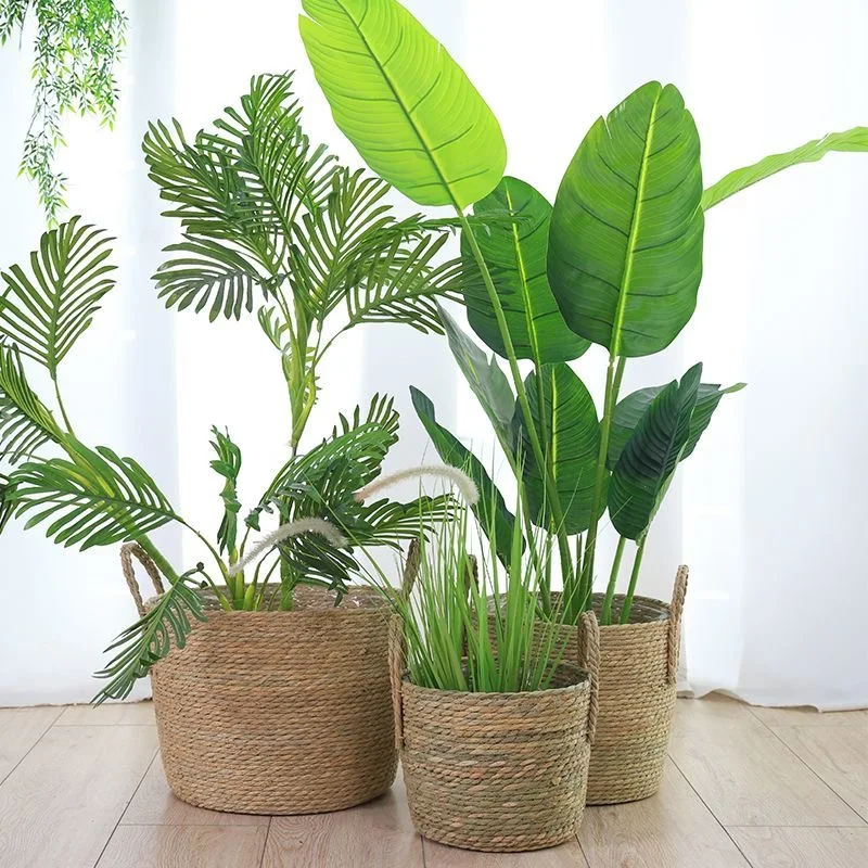 Natural Wicker Planter Basket  Flower Pot Home Garden Rattan Basket Straw Flower Basket 20/25/30CM 2