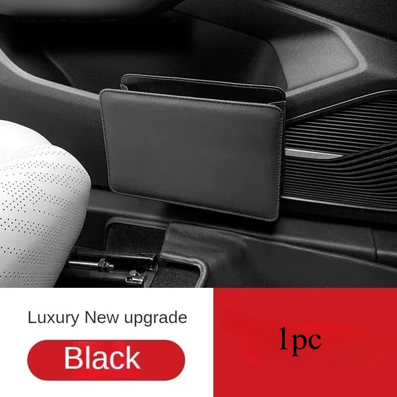 Car Door Storage Organizer with Trash Bin Foldable Multi Pocket Leather Design Seatback Hanging for Car Interior Accessories