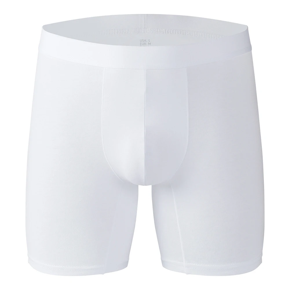 Mens Breathable Boxer Briefs Elastic Cotton Panties Underwear Boxer Shorts Long Leg Comfort Underpants Men's Boxer Lingerie