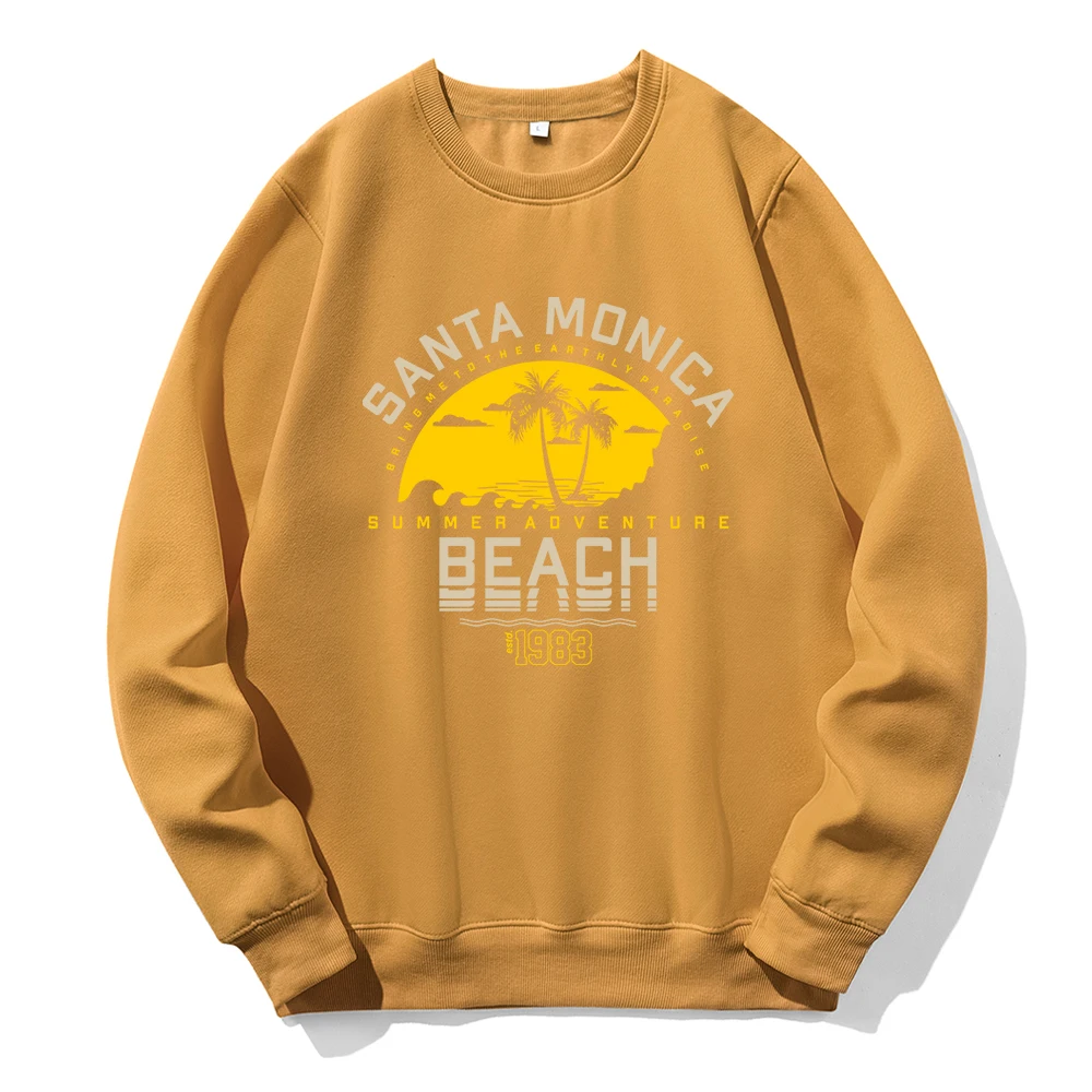 

Santa Monica Summer Adventure Beach Estd 1983 Hoodies Male Warm Comfortable Pullovers Novelty Fashion Hooded Harajuku Trend Tops
