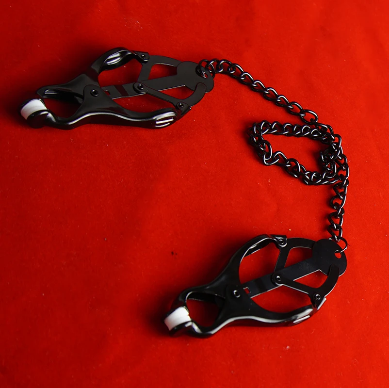 Nipple Clamps All Metal Intense Nipple Cover Clamps on Chain Grip Tight Breast Clit Clip BDSM Sex Toys For Couples