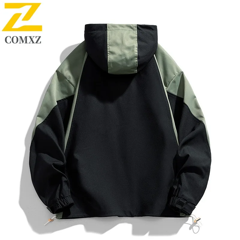 COMXZ Classic Coat Multi-Pocket Fashion Minimalist Outdoor Work Climbing Biker Jacket Adventure Wear Resistant Men's Outerwear