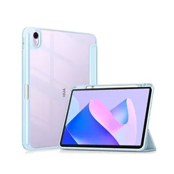 Transparent Back Tablet Cover with Pencil Holder for Huawei MatePad 11 - 11 Inch Protective Case (Ice Blue)