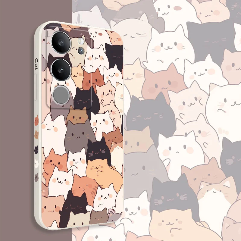 Cute Stacking Cat Silicone Phone Case Cover