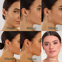 Smooth Stainless Steel Hoop Earrings Set For Men And Women