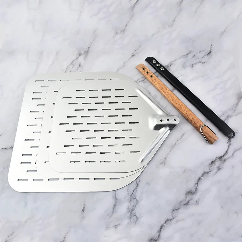 1pcs Stainless Steel Pizza Peel & Cake Lifter Long Handle Square Baking Shovel for Kitchen Oven Tools