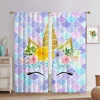 Cute Unicorn 3D Digital Printing Curtains For Living Room Bedroom Balcony Children's Rooms Decor Window Curtains 2 Panels 3