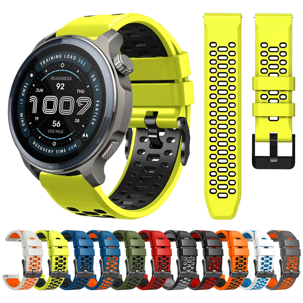 Two-Tone 22MM Sport Silicone Watch Band Strap Bracelet