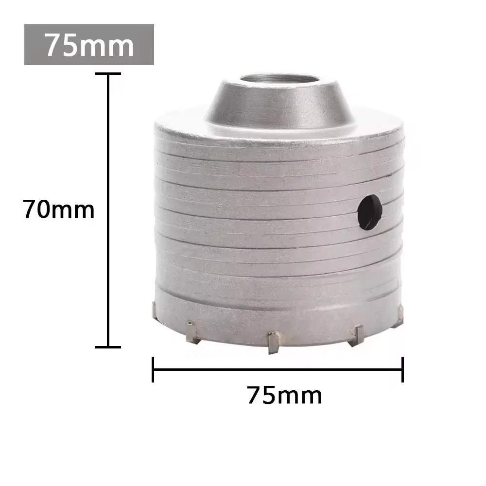 Premium 30-150mm Concrete Wall Hole Saw with Round Shaft for SDS Plus Hammer Drills