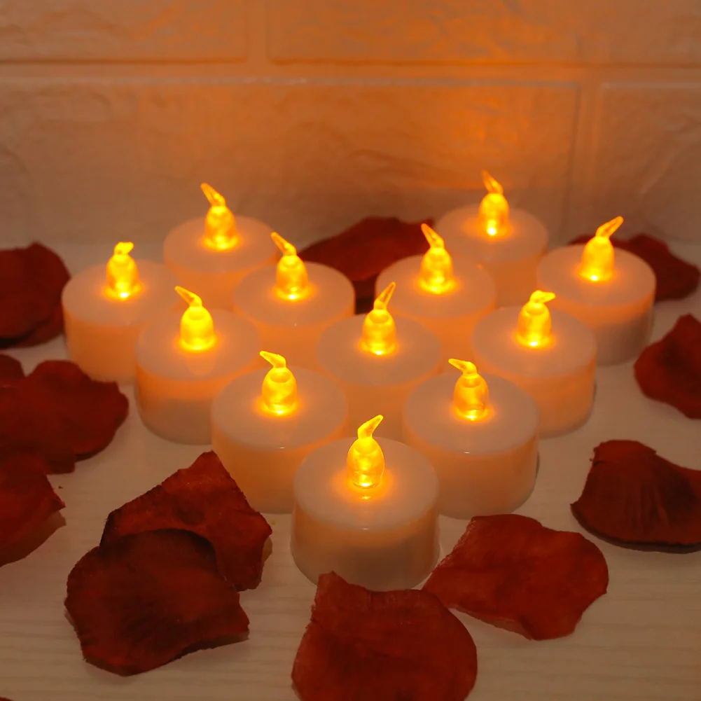Flameless Flickering LED Tea Light Candles - Battery-Powered Home Decor