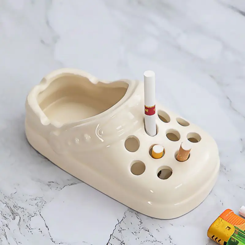 Ceramic Ashtray Cave Shoes Ceramic Ashtray Office High Beauty Cute Living Room Home Trendy Ashtray Desktop Anti Fly Ash