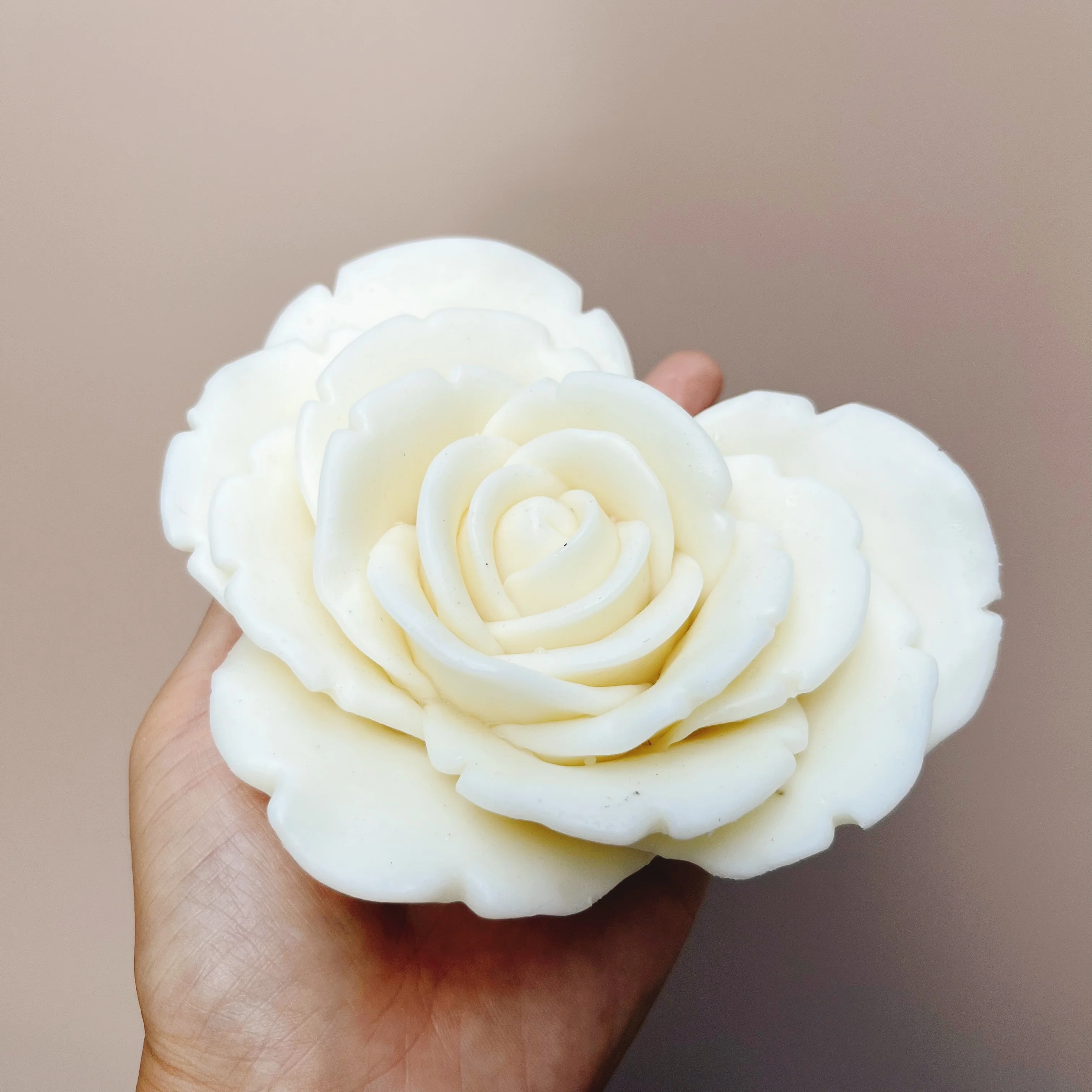 DIY heart shaped rose flower candle silicone mold large Love shaped flower candle mold blooming resin Christmas