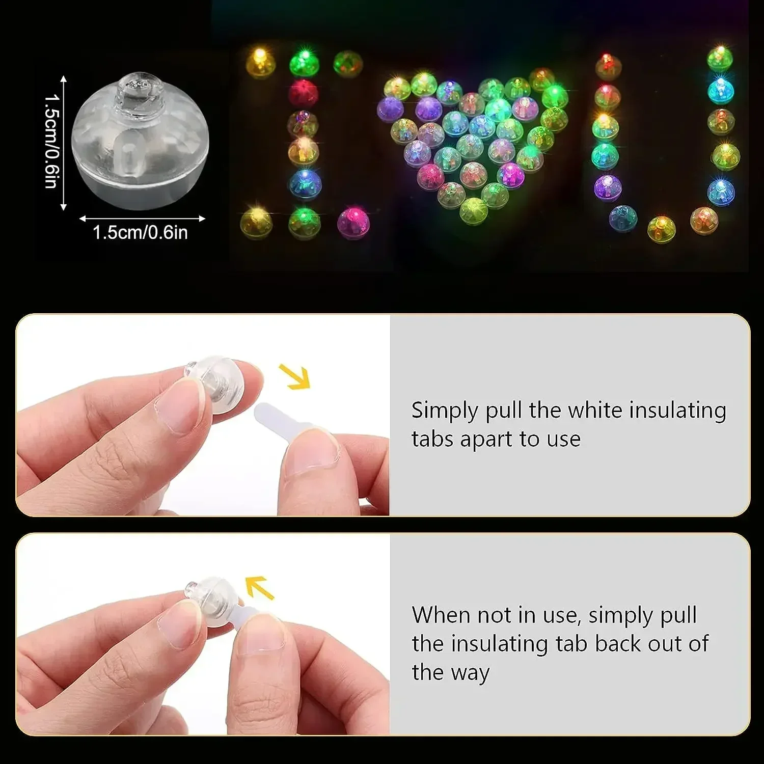 Description Picture 5 of itemLED Balloon Light 17mm Colorful Glowing Ball Round Luminous Balls DIY Home Xmas Wedding Party Birthday Illuminating Decoration