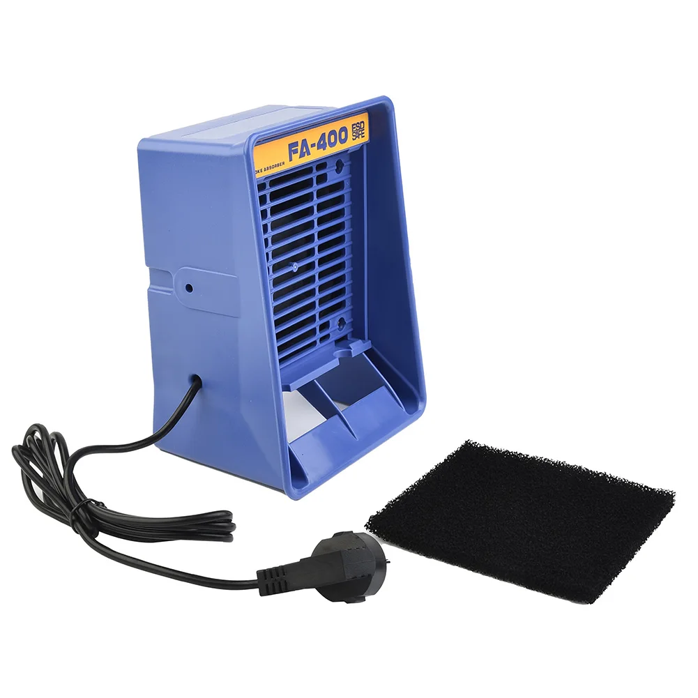 

1*Soldering Fume Smoke Absorber +1*Sponge Filter Air Filter Fan For Soldering Practical Blue Absorber Remover Extractor 220V