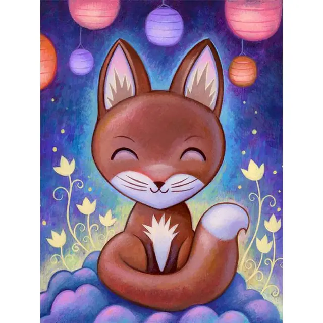 Fox at night nursery paint by numbers Hobby Paint