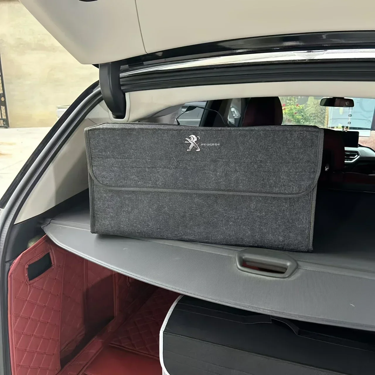 Car felt cloth storage bag folding storage box for Peugeot 308 408 508 RCZ 208 3008 2008 206 207 307 Car Gadgets