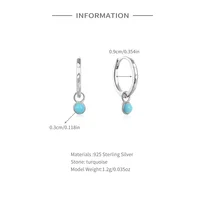 Aide 925 Sterling Silver Turquoise Drop Ear Buckle Gold Hoops Earrings For Women Minimalist Fine Jewelry Trendy Pendientes Gift 2