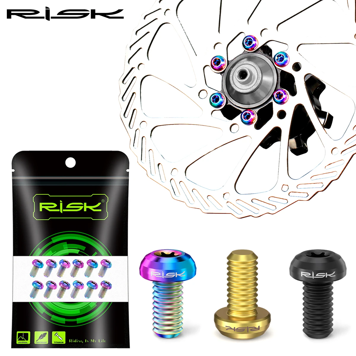 Mountain Bike T25 Disc Screw M5x10 Plum Blossom Disc Brake Fixing Screw Titanium Alloy Bicycle Brake Screws