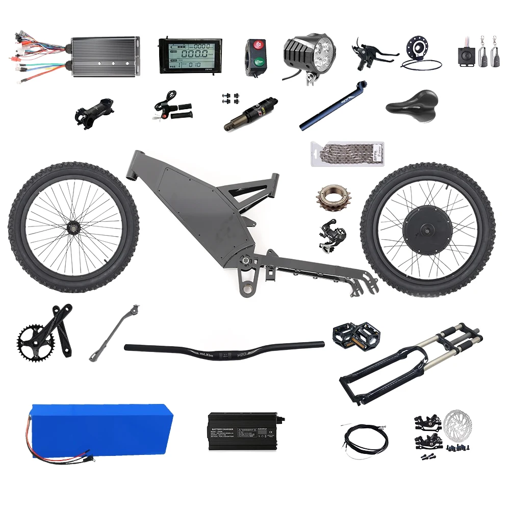 KEYU-kit de conversión de bicicleta eléctrica F3 enduro, cuadro de bombardero oculto, 48V, 3000W