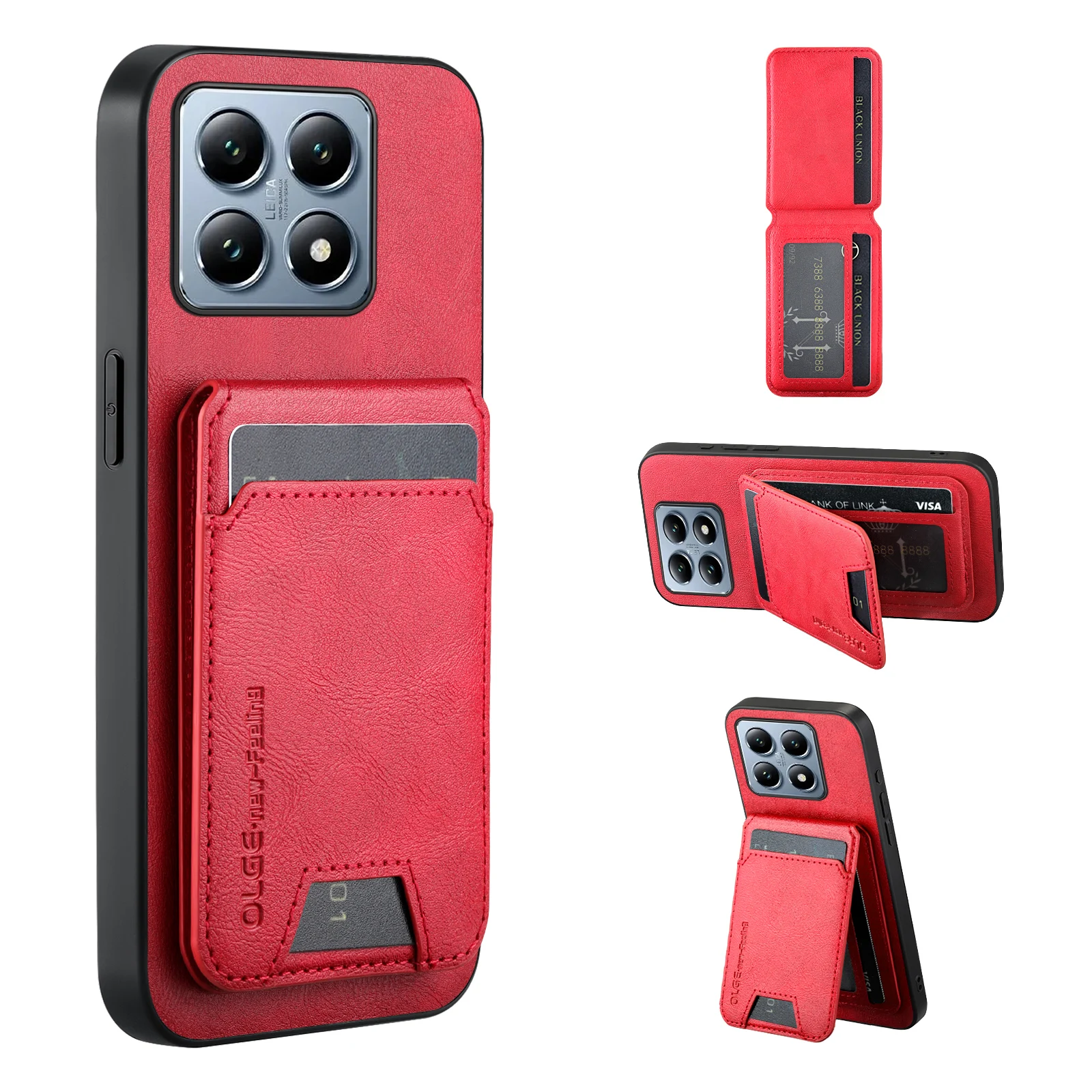 Magnetic Leather Wallet Card Holder Case with Stand Feature and Soft Back s