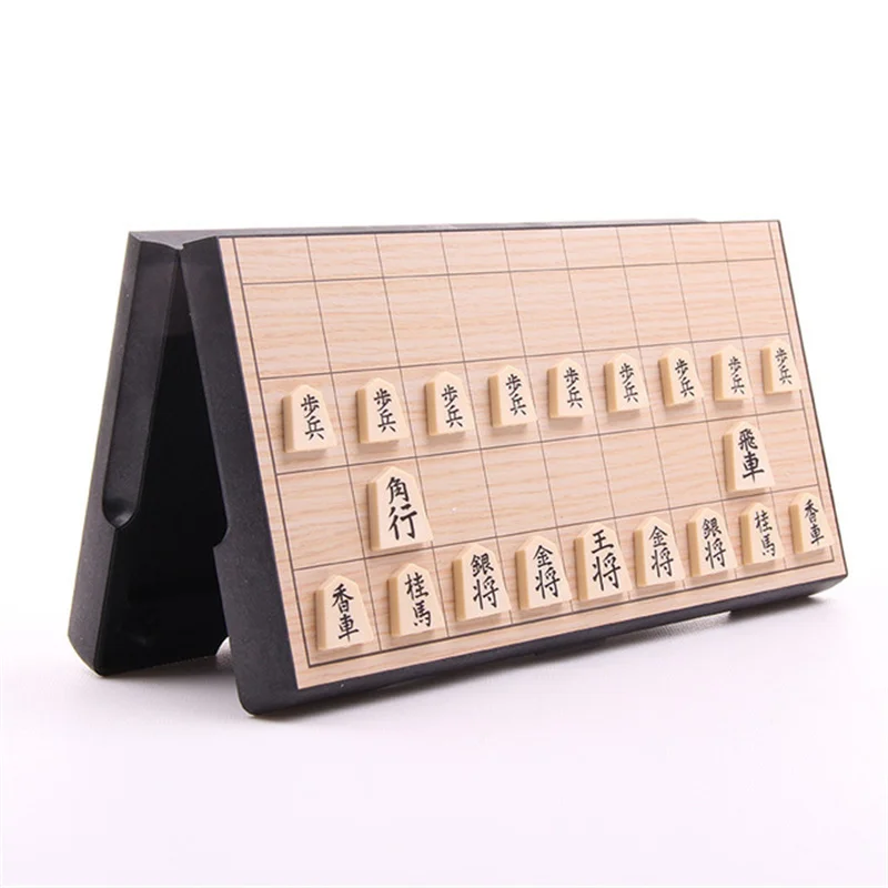 Japanese Shogi Magnetic Foldable Chess Table, International Checker, Sho-GI Intelligence Game, as Gift Toy, 25x25x2cm
